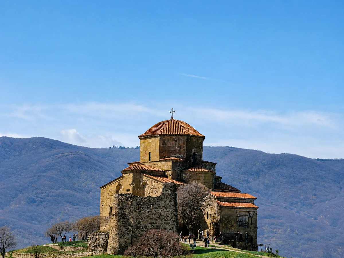 Jvari Monastery on the hilltop above Mtskheta, Mtskheta-Mtianeti, Georgia