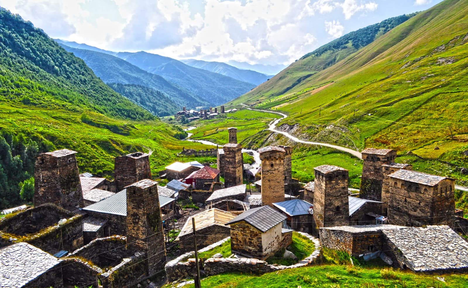 Svaneti medieval towers in the Caucasus Mountains
