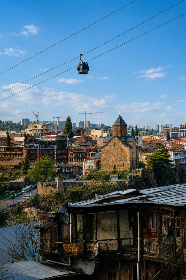 Cable car over Old Tbilisi